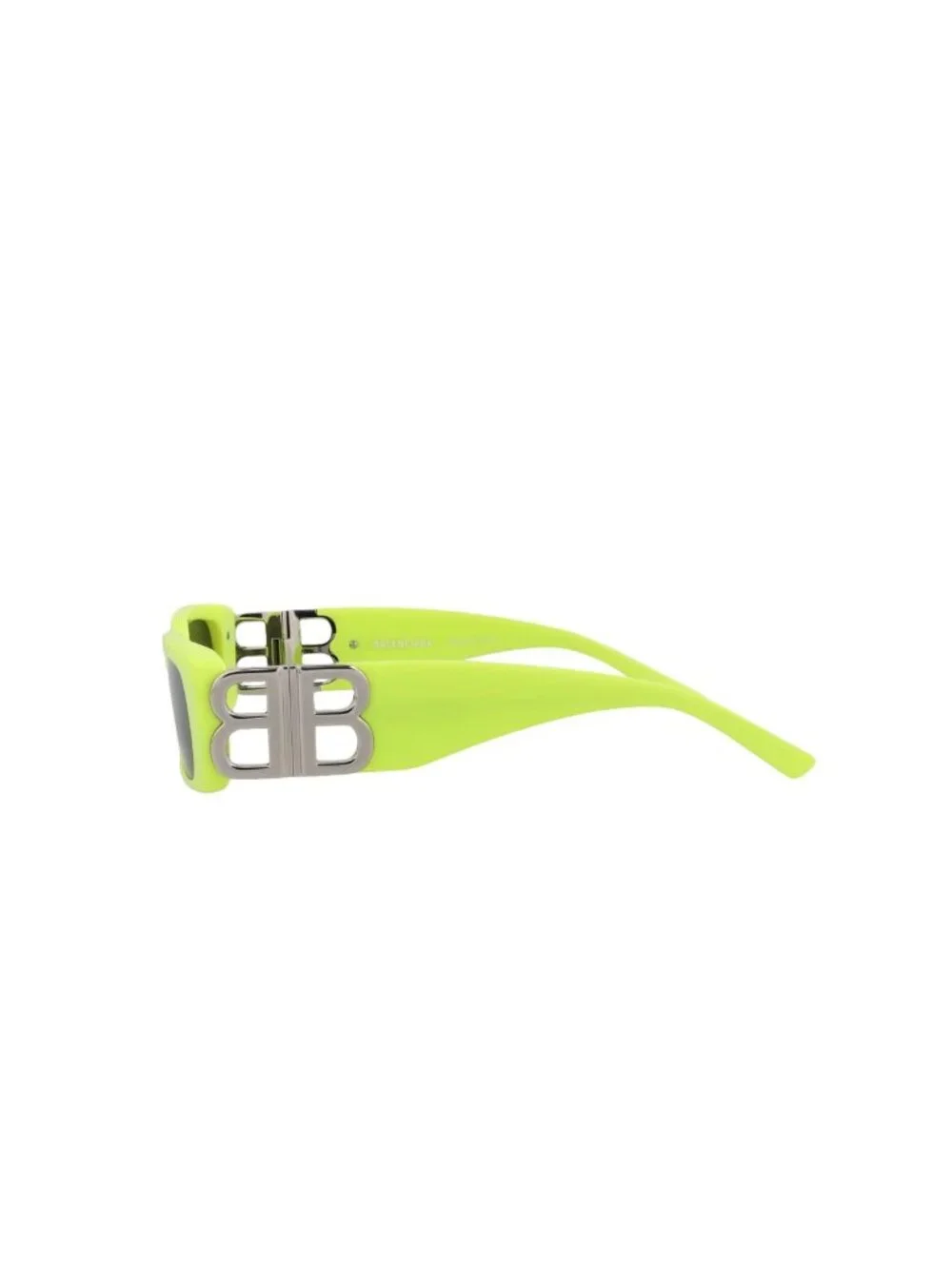 New Balenciaga Women's Sunglasses Square Rectangle Acetate Frame Yellow Silver